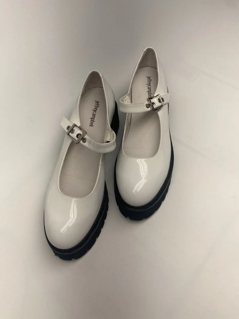 Jeffrey Campbell Womens Mary Jane White Platform Pump Shoe Sz 10